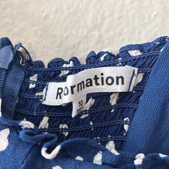 Reformation Mini Blue Polka Dot Dress - Picture 8 of 15